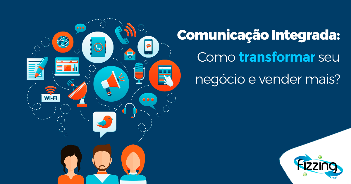 Ilustração de pessoas e mídias online e offline | Comunicação integrada: conheça as principais estratégias para transformar o seu negócio e vender mais!