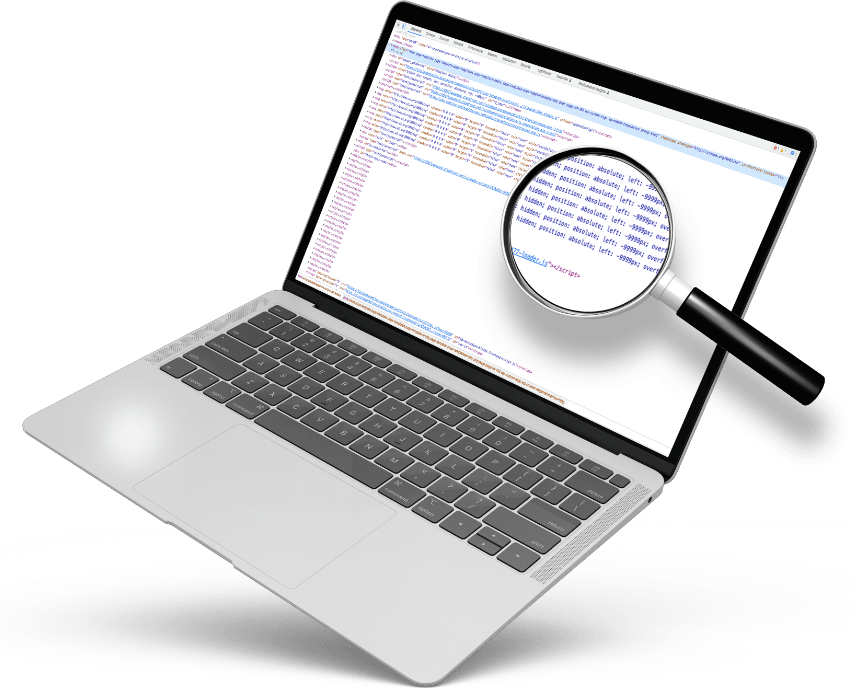Tela de Notebook com códigos HTML